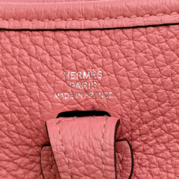 HERMES Women Maxi Evelyne Amazone TPM Clemence Leather Crossbody Bag Pink