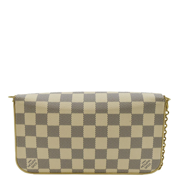 LOUIS VUITTON Felicie Pochette Damier Azur Crossbody Bag White