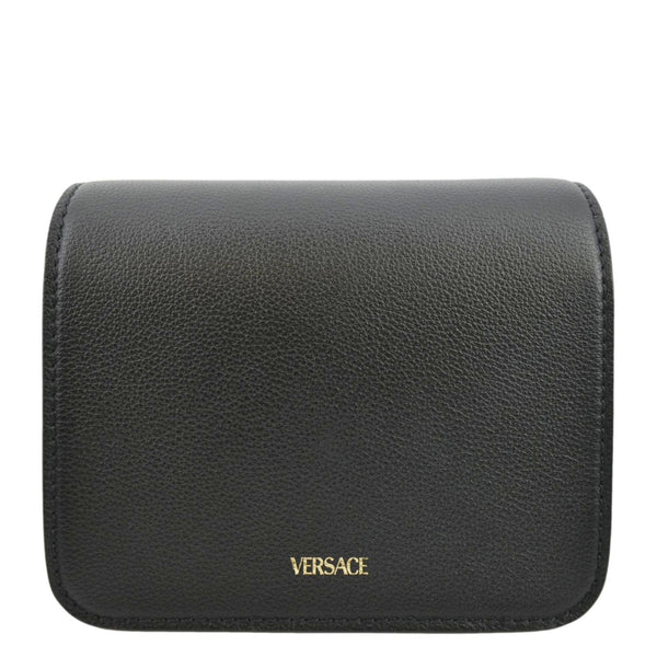 VERSACE La Medusa Leather Shoulder Bag Black