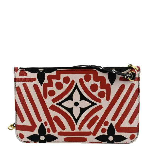 LOUIS VUITTON Neverfull Crafty Giant Monogram Canvas Wristlet Pouch Red