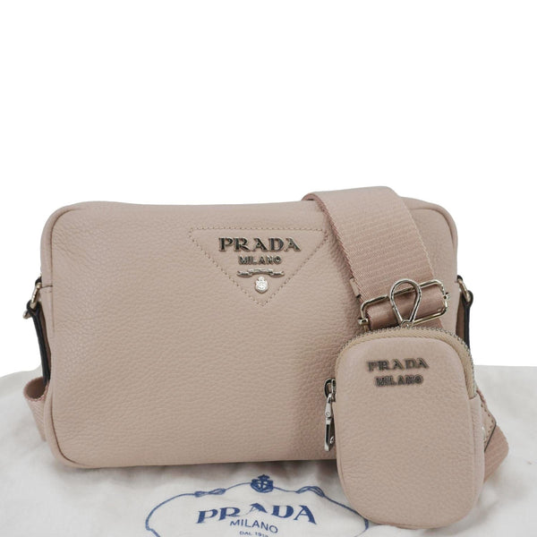 PRADA Vitello Daino Soft Leather Camera Shoulder Bag Beige
