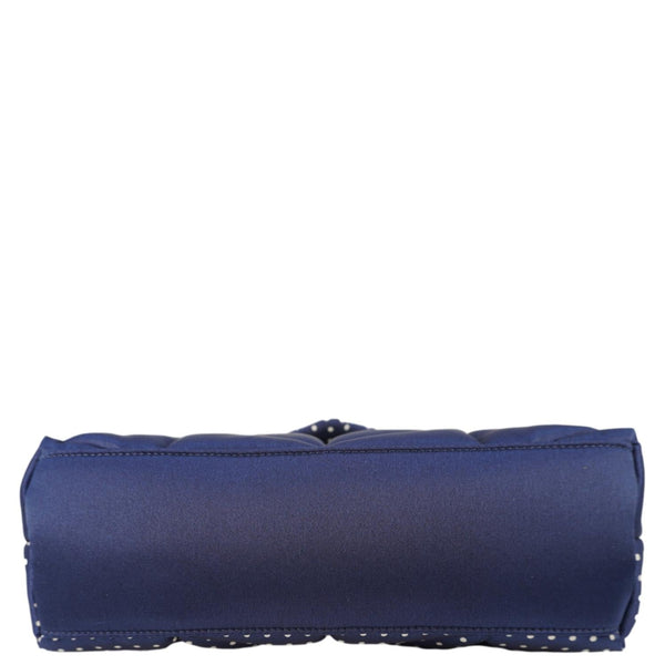 YVES SAINT LAURENT Loulou Puffer Polka Dots Canvas Crossbody Bag Blue