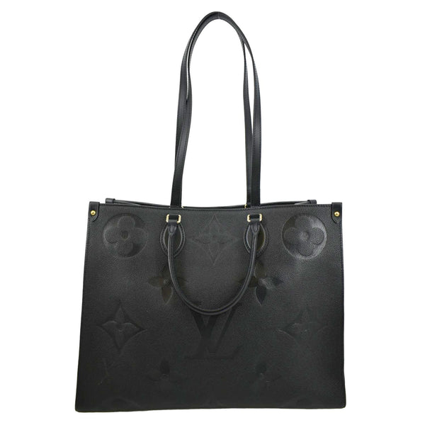 LOUIS VUITTON Onthego GM Monogram Empreinte Leather Tote Bag Black