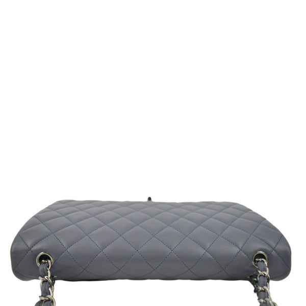CHANEL Classic Maxi Double Flap Quilted Lambskin Leather Shoulder Bag Light Purple