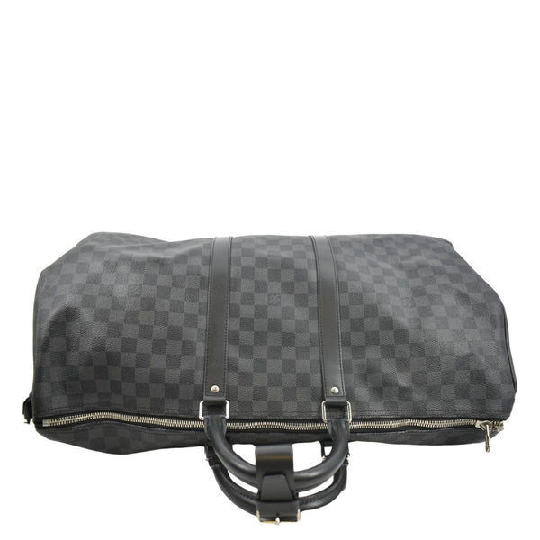 LOUIS VUITTON Keepall 55 Bandouliere Damier Graphite Travel Bag Black