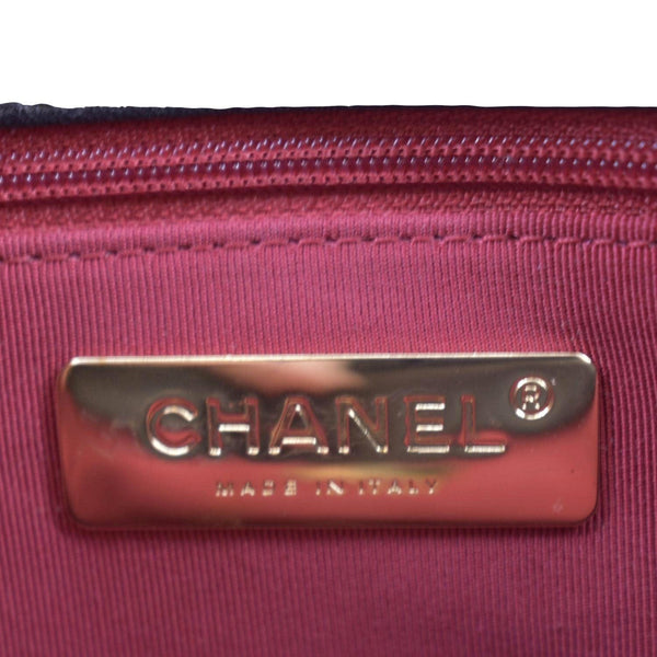 CHANEL 19 Small Flap Quilted Lambskin Leather Shoulder Bag Black