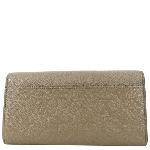 LOUIS VUITTON Sarah Monogram Empreinte Leather Wallet Tourterelle