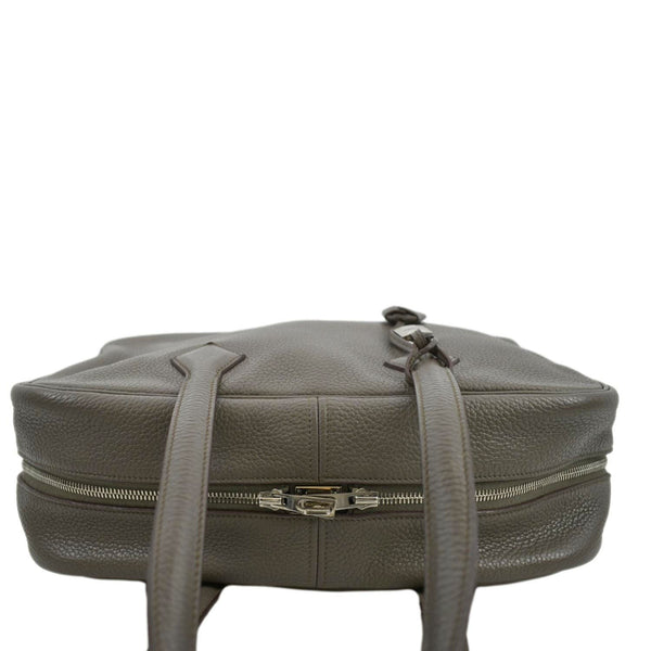 HERMES Victoria II Taurillon Clemence Leather Shoulder Bag Taupe