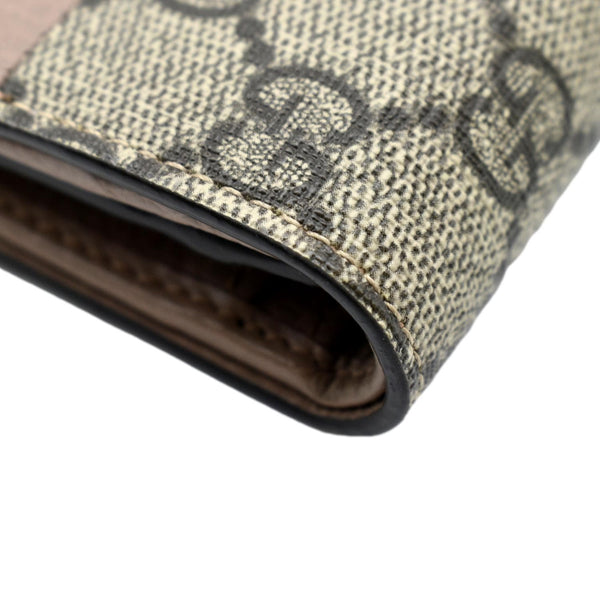 GUCCI Marmont GG Canvas Leather Card Case Wallet Beige 658610