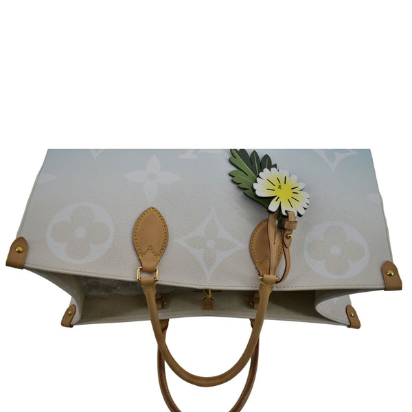 LOUIS VUITTON Pool Onthego GM Monogram Canvas Shoulder Bag Light Blue