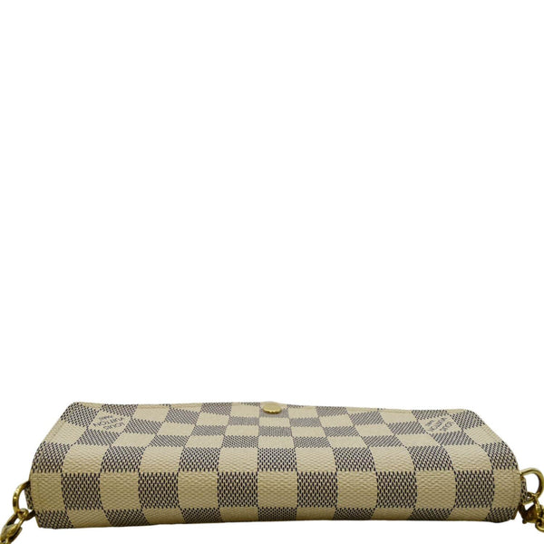 LOUIS VUITTON Felicie Pochette Damier Azur Crossbody Bag White