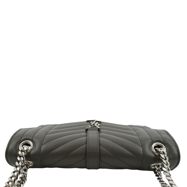 YVES SAINT LAURENT Envelope Chain Medium Mix Matelassé Leather Crossbody Bag Grey