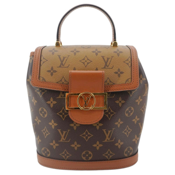 LOUIS VUITTON Dauphine PM Monogram Reverse Canvas Backpack Brown
