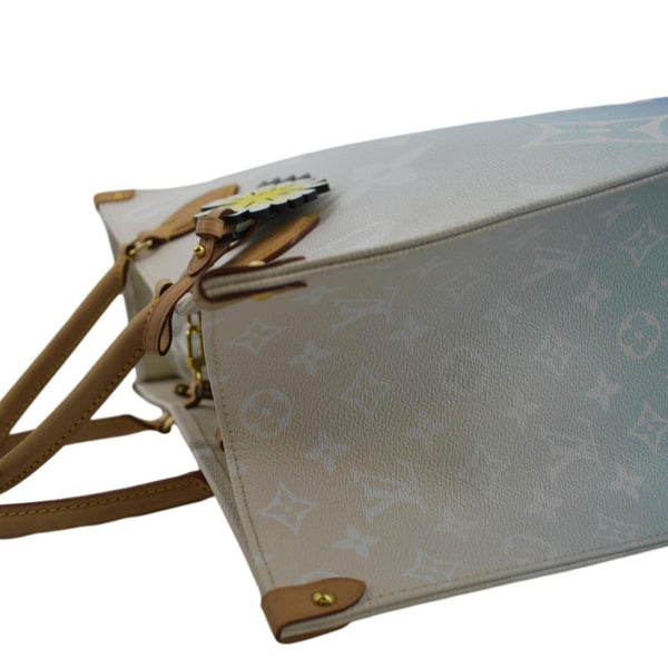 LOUIS VUITTON Pool Onthego GM Monogram Canvas Shoulder Bag Light Blue
