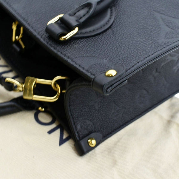 LOUIS VUITTON Onthego PM Monogram Empreinte Tote Shoulder Bag Black