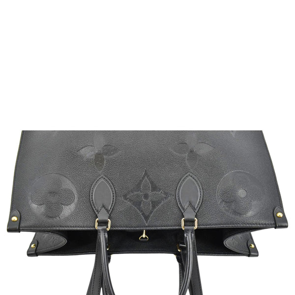 LOUIS VUITTON Onthego GM Monogram Empreinte Leather Tote Bag Black
