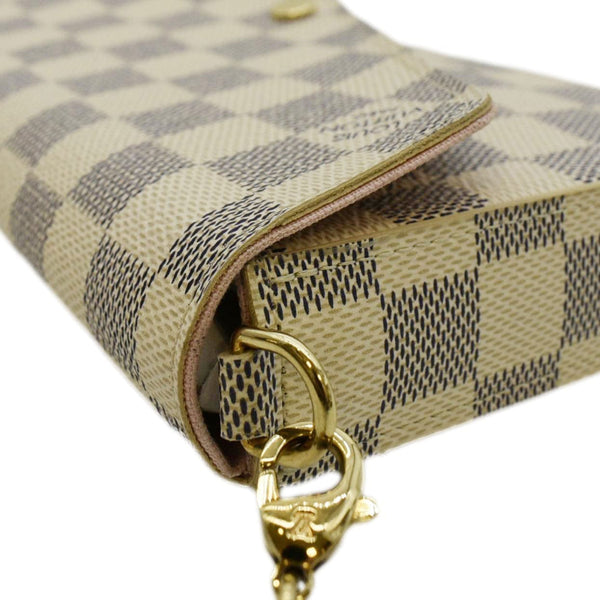 LOUIS VUITTON Felicie Pochette Damier Azur Crossbody Bag White
