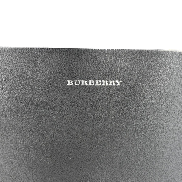 BURBERRY Medium Grommet Smooth Calfskin Hobo Bag Black