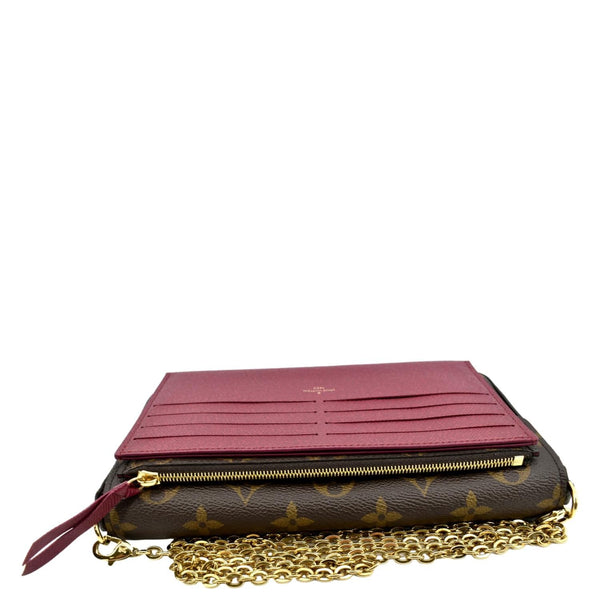 LOUIS VUITTON Felicie Monogram Canvas Pochette Crossbody Bag Fuchsia
