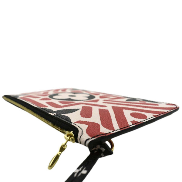 LOUIS VUITTON Neverfull Crafty Giant Monogram Canvas Wristlet Pouch Red