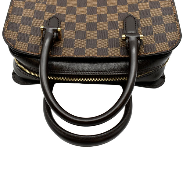 LOUIS VUITTON Triana Damier Ebene Satchel Bag Brown