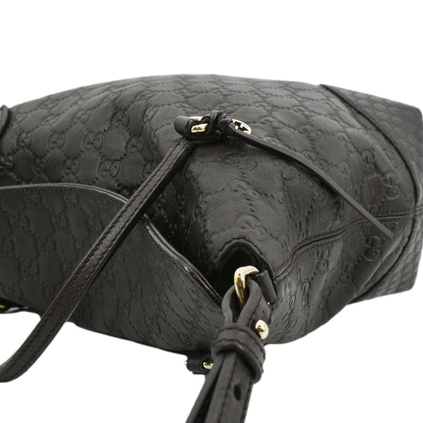 GUCCI Bree Medium Leather Top Handle Shoulder Bag Dark Brown 353120