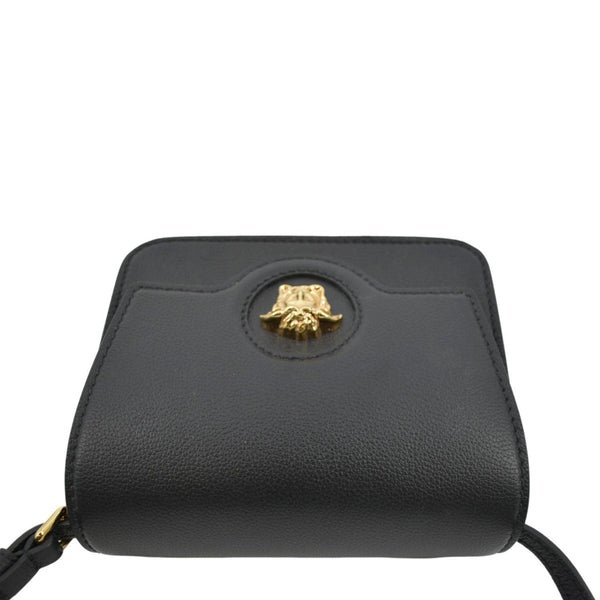 VERSACE La Medusa Leather Shoulder Bag Black