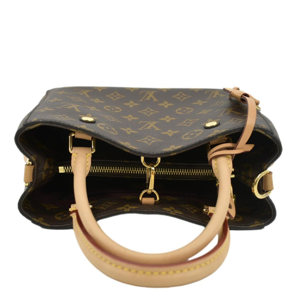 LOUIS VUITTON Montaigne BB Monogram Canvas Satchel Bag Brown