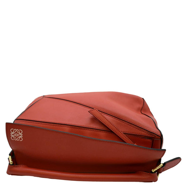 LOEWE Puzzle Medium Leather Shoulder Bag Red