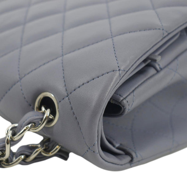CHANEL Classic Maxi Double Flap Quilted Lambskin Leather Shoulder Bag Light Purple