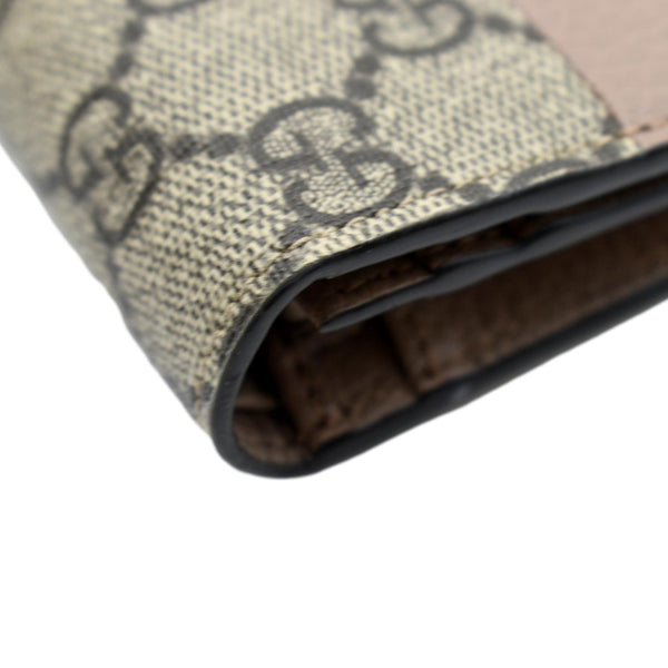 GUCCI Marmont GG Canvas Leather Card Case Wallet Beige 658610