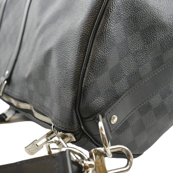 LOUIS VUITTON Keepall 55 Bandouliere Damier Graphite Travel Bag Black