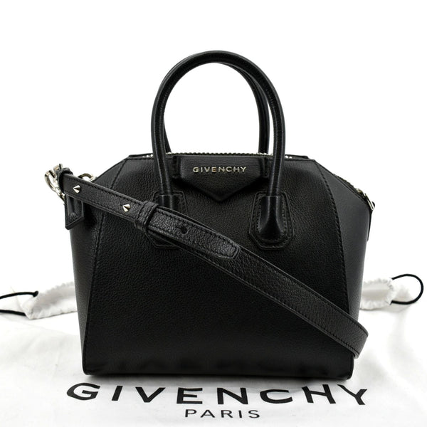 GIVENCHY Antigona Mini Leather Shoulder Bag Black