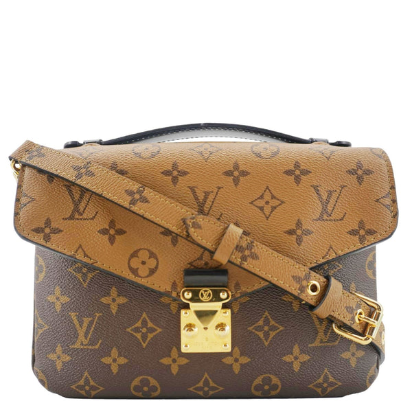 LOUIS VUITTON Metis Pochette Reverse Monogram Canvas Crossbody Bag Brown