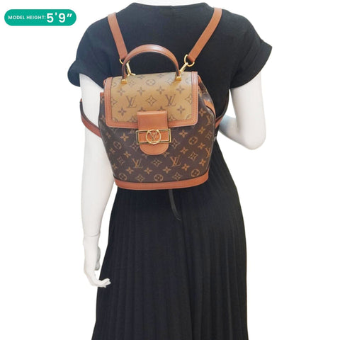 LOUIS VUITTON Dauphine PM Monogram Reverse Canvas Backpack Brown