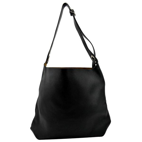 BURBERRY Medium Grommet Smooth Calfskin Hobo Bag Black