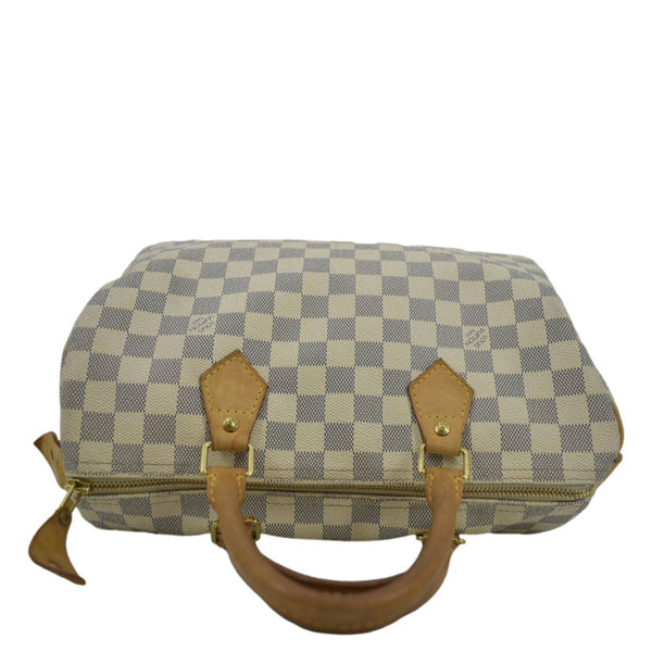 LOUIS VUITTON Speedy 30 Damier Azur Satchel Bag White