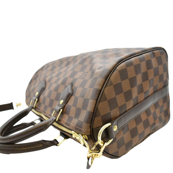 LOUIS VUITTON Speedy 30 Bandouliere Damier Ebene Satchel Bag Brown