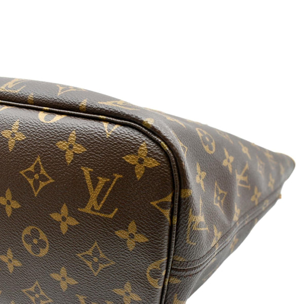LOUIS VUITTON Neverfull MM Monogram Canvas Tote Bag Brown