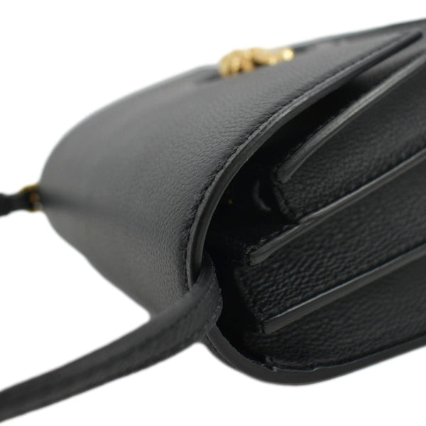 VERSACE La Medusa Leather Shoulder Bag Black