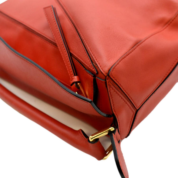 LOEWE Puzzle Medium Leather Shoulder Bag Red