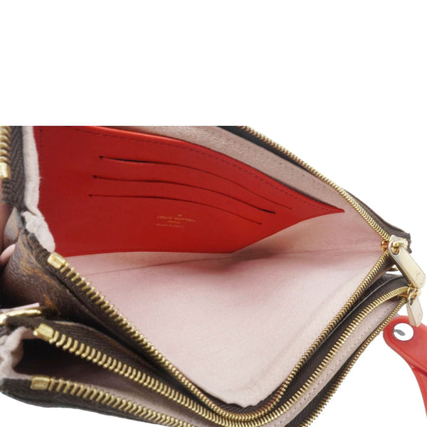 LOUIS VUITTON Blooming Flowers Pochette Monogram Canvas Chain Crossbody Bag Brown