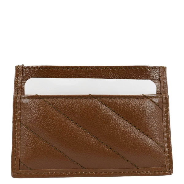 GUCCI GG Marmont Leather Card Case Tan 443127