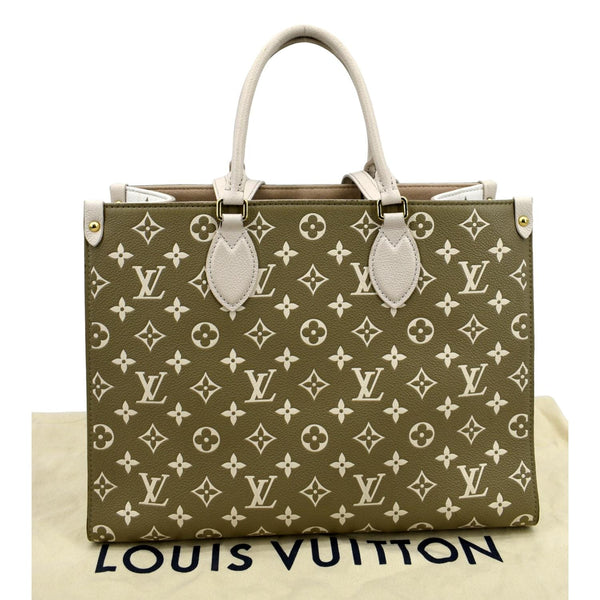 LOUIS VUITTON Women Onthego Spring City MM Monogram Empreinte Leather Shoulder Bag Bicolor