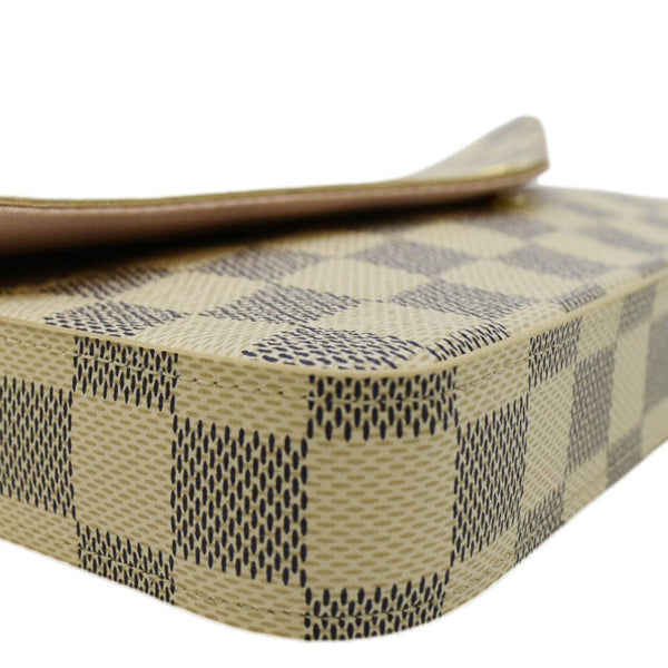 LOUIS VUITTON Felicie Pochette Damier Azur Crossbody Bag White