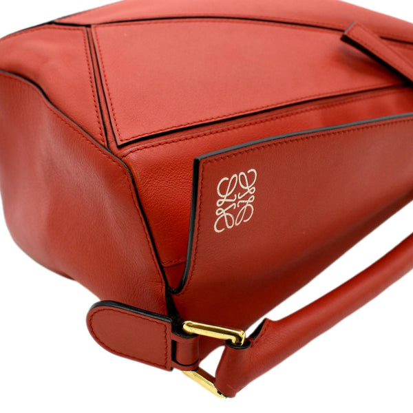 LOEWE Puzzle Medium Leather Shoulder Bag Red