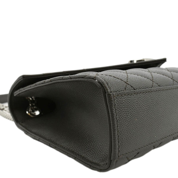 YVES SAINT LAURENT Envelope Chain Medium Mix Matelassé Leather Crossbody Bag Grey