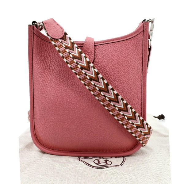 HERMES Women Maxi Evelyne Amazone TPM Clemence Leather Crossbody Bag Pink