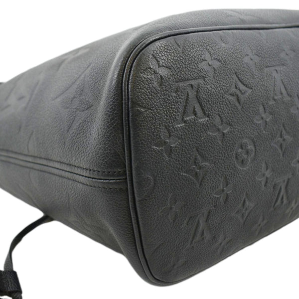 LOUIS VUITTON Neverfull MM Empreinte Leather Tote Shoulder Bag Black