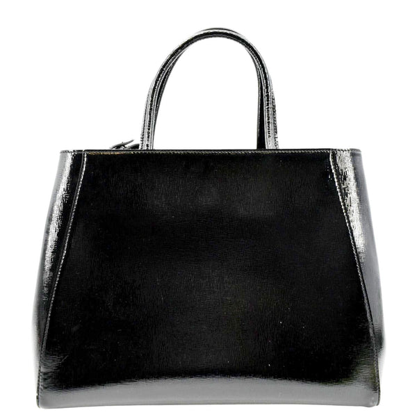 Fendi 2 Jours Patent Leather Shoulder Bag Black in color